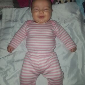 Target Pink and White Striped Kids Pajama Set Bin 02